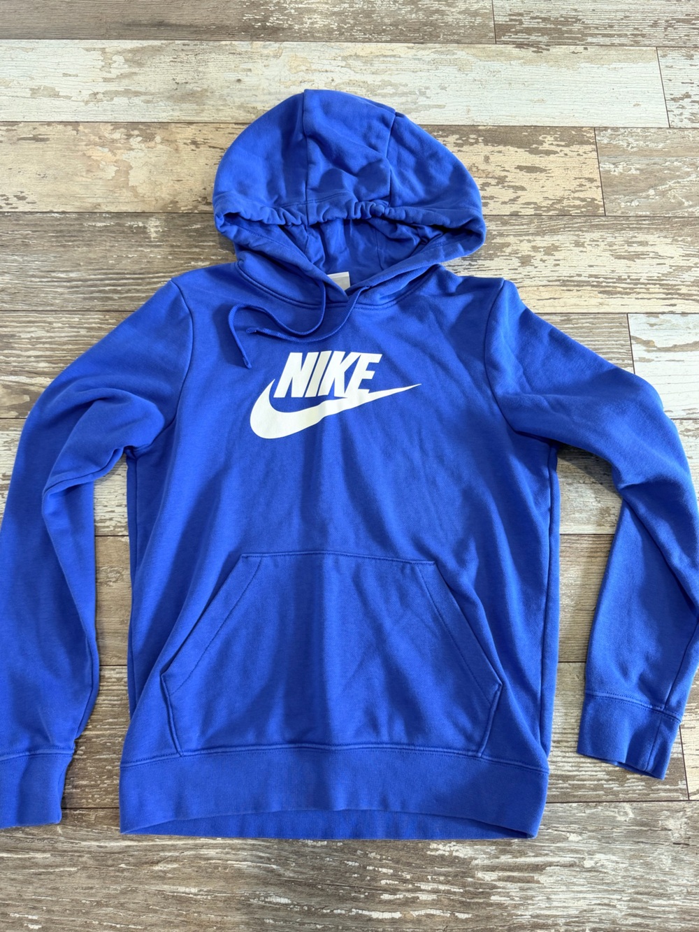 Nike Royal Blue Pullover Hoodie with White Logo Size XS